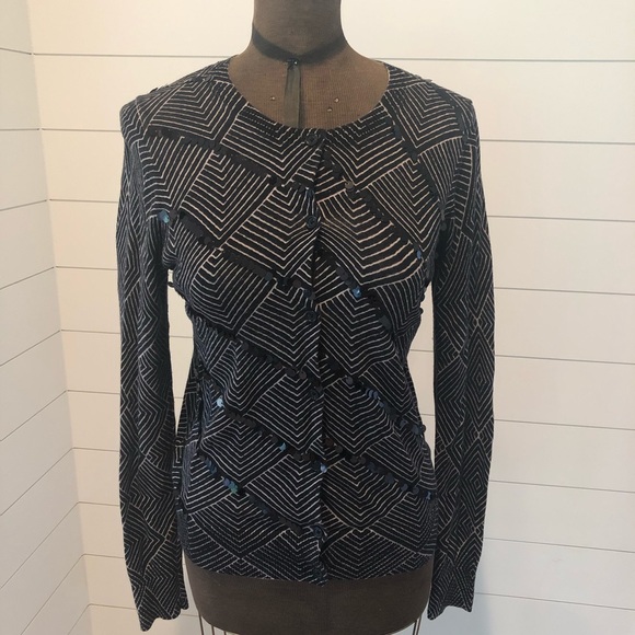 Ann Taylor Loft Black/White Cardigan - Picture 3 of 6